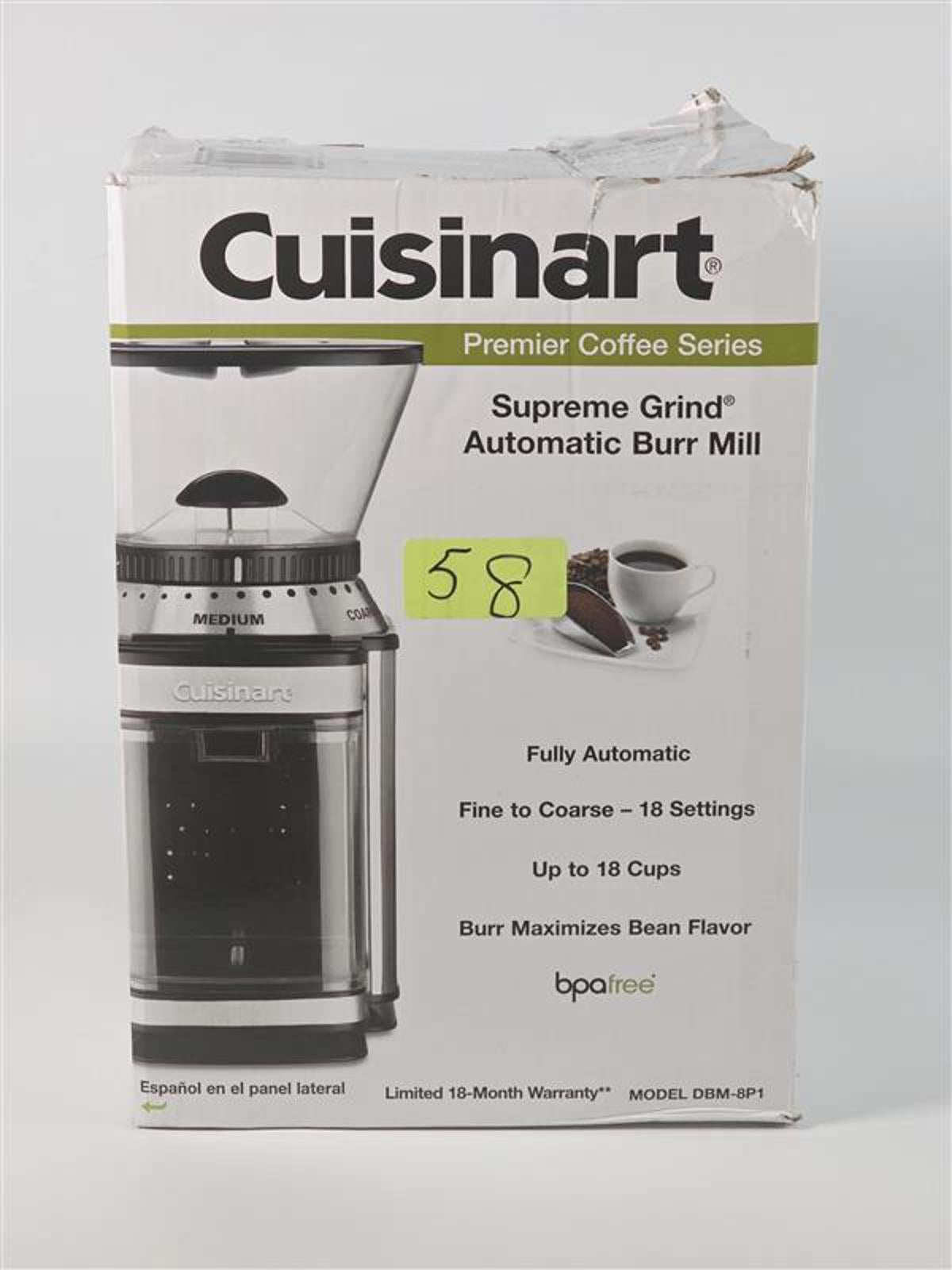 ☕ Cuisinart Supreme Grind Automatic Burr Mill – Model DBM-8P1 (New, Damaged Box)