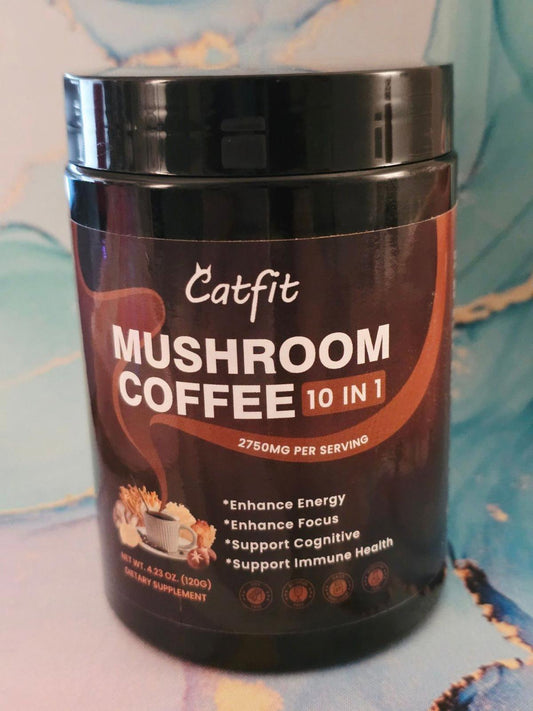 Mushroom Coffee – 10-in-1 Adaptogenic Blend (Catfit, 120g Powder)