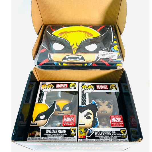 Funko Pop Marvel Collector Corps Wolverine 50 Years Box Shirt Med 1372 1376 New
