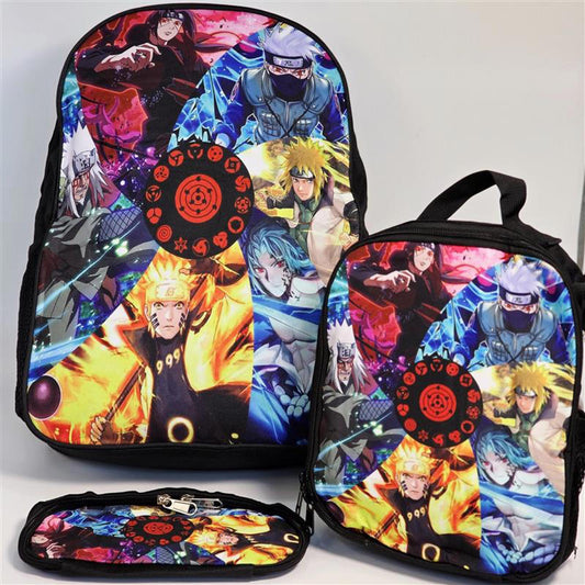 Naruto Anime Backpack Set – Bag, Lunchbox & Pencil Case