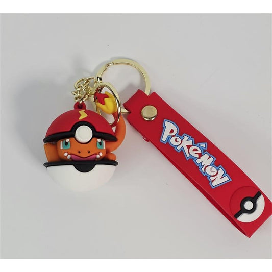 🔥🔑 Pokémon Charmander Poké Ball Wristlet Keychain Strap (Red)