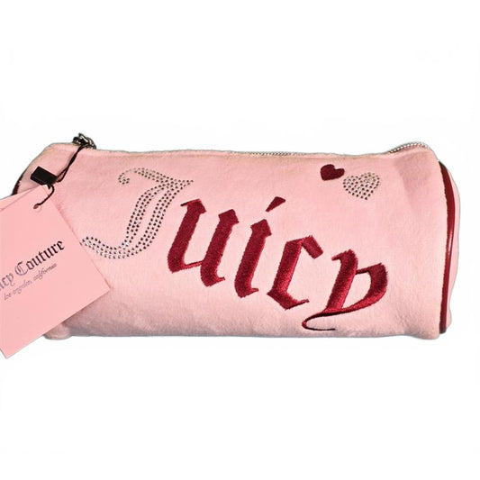 💖 Juicy Couture Pink Plush Barrel Cosmetic Bag