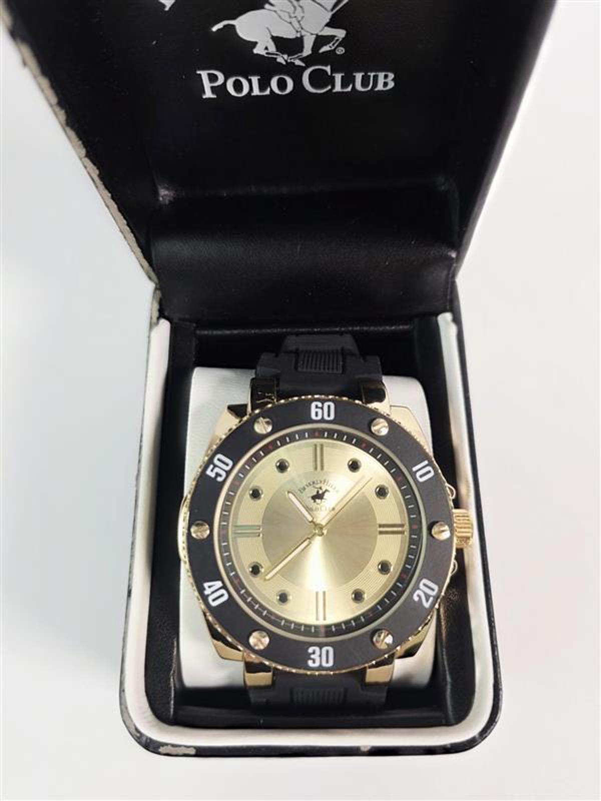 ⌚ Beverly Hills Polo Club Retro Gold & Black Watch – Damaged Box (New)