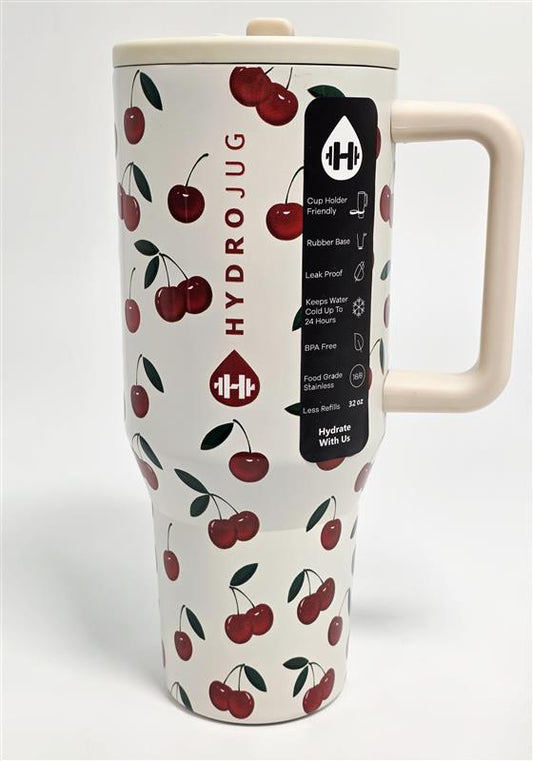 Hydrojug Stainless Steel Tumbler 32oz Cherry Design