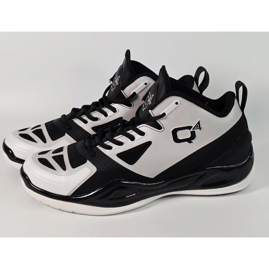 🏀 Q4 Sports Q4MB-006 “Bright White / Jet Black” Basketball Shoes – Size 10.5