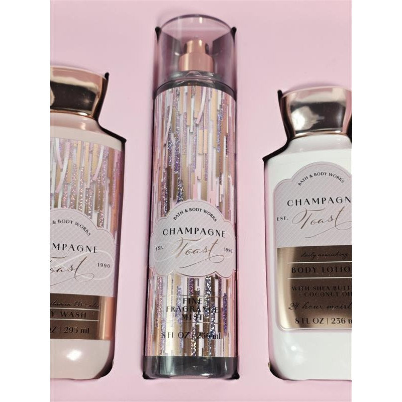 🎁🥂 Bath & Body Works Champagne Toast “Cheers To You” 3pc Gift Set (Boxed)