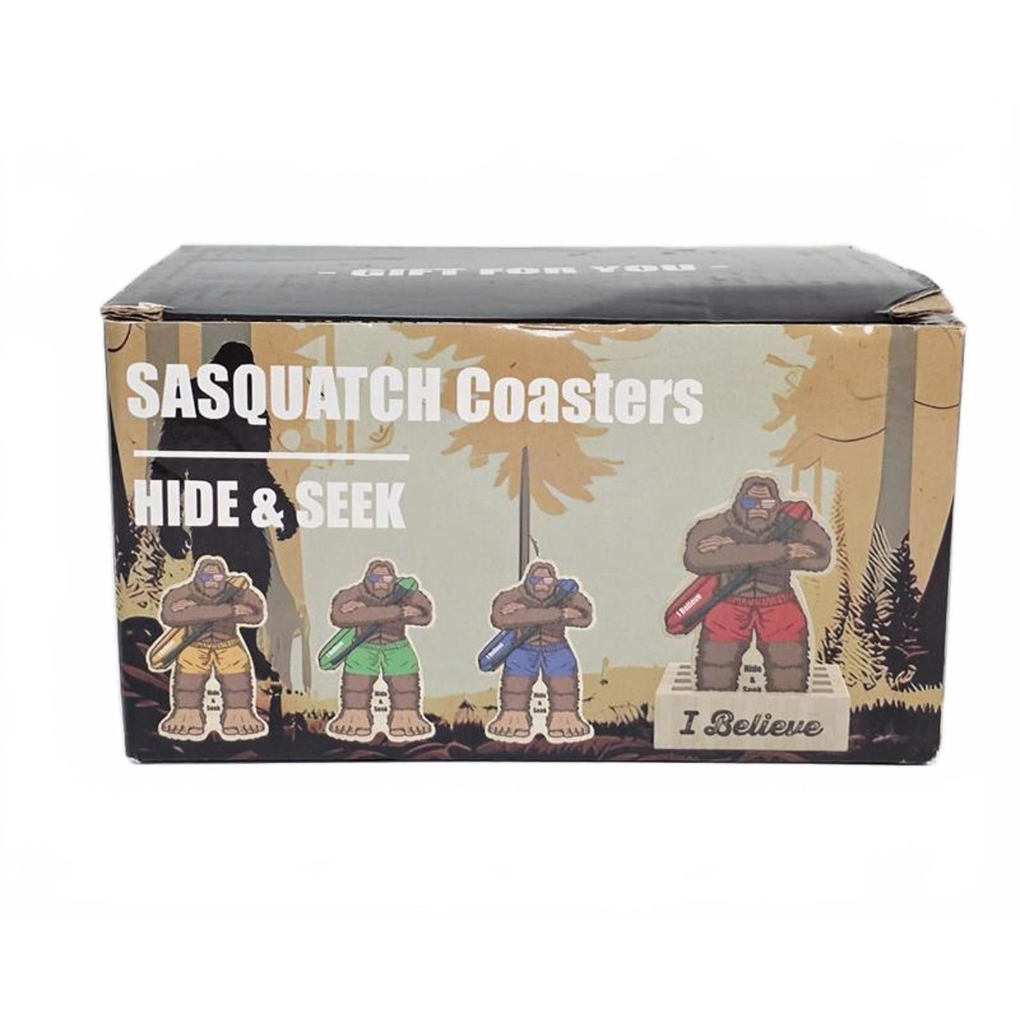 🦶 Sasquatch Coasters “Hide & Seek” Set – I Believe Edition
