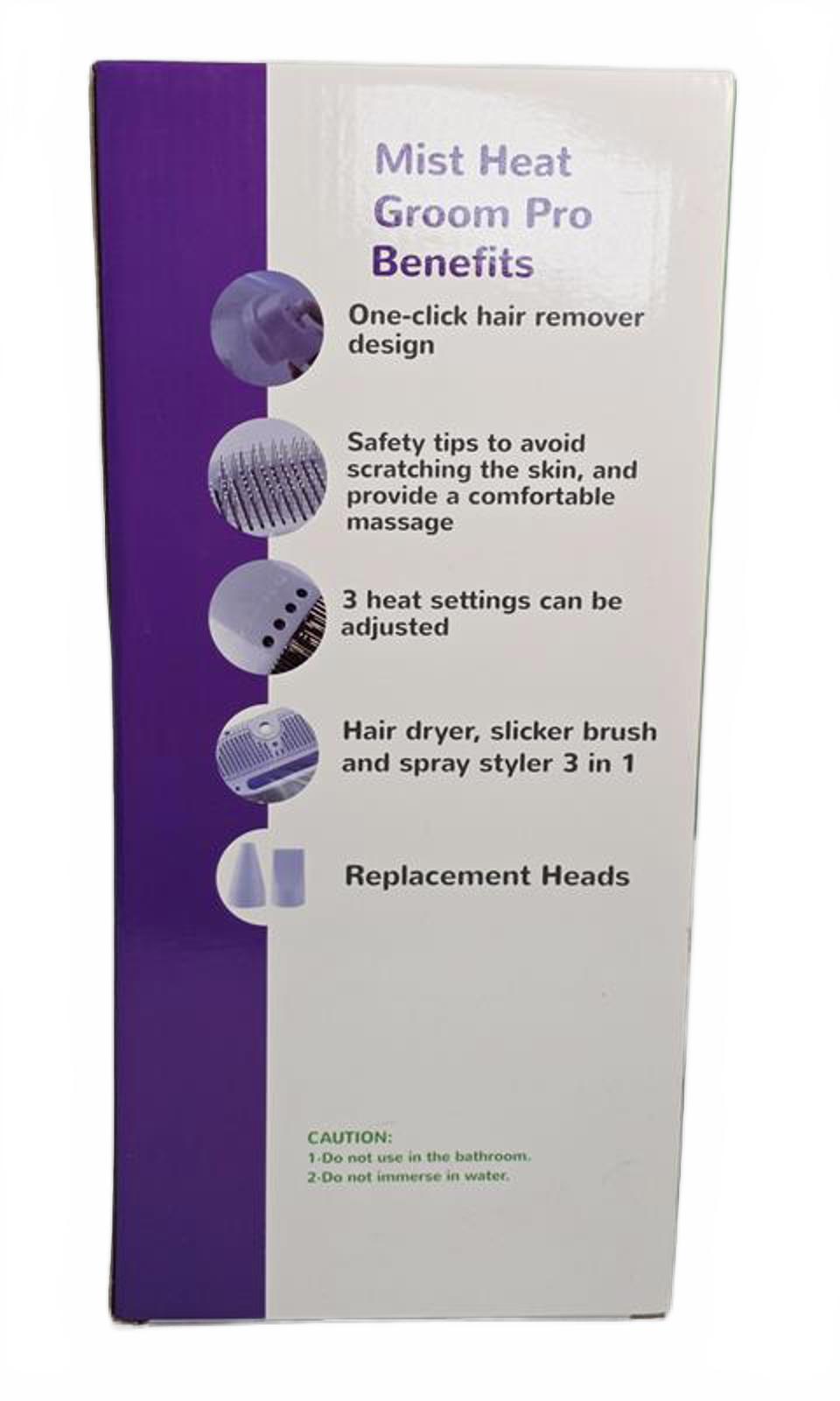 🐾 Mist Heat Groom Pro Pet Dryer & Slicker Brush – 3-in-1 Grooming Tool