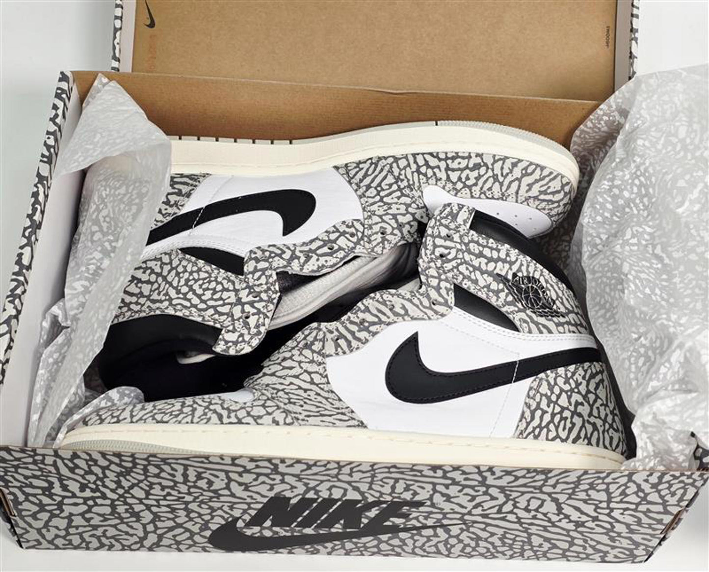 Nike Air Jordan 1 Retro High OG White Cement – Size 12.5 (POIZON Verified)