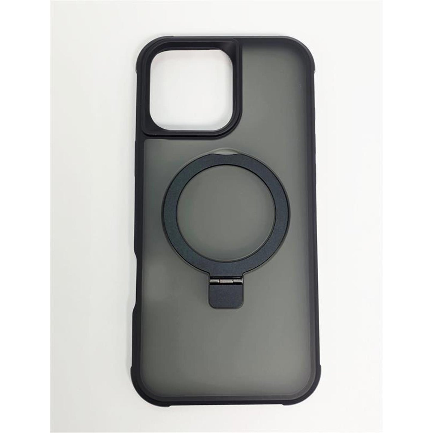 Luxeon Black Phone Case with Ring Kickstand Grip