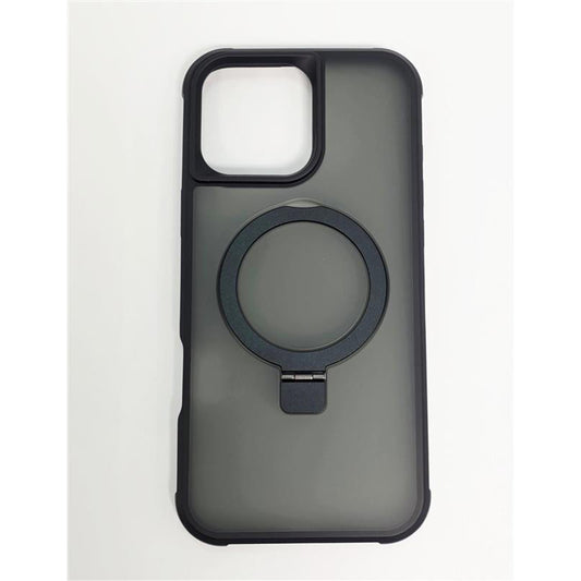 Luxeon Black Phone Case with Ring Kickstand Grip