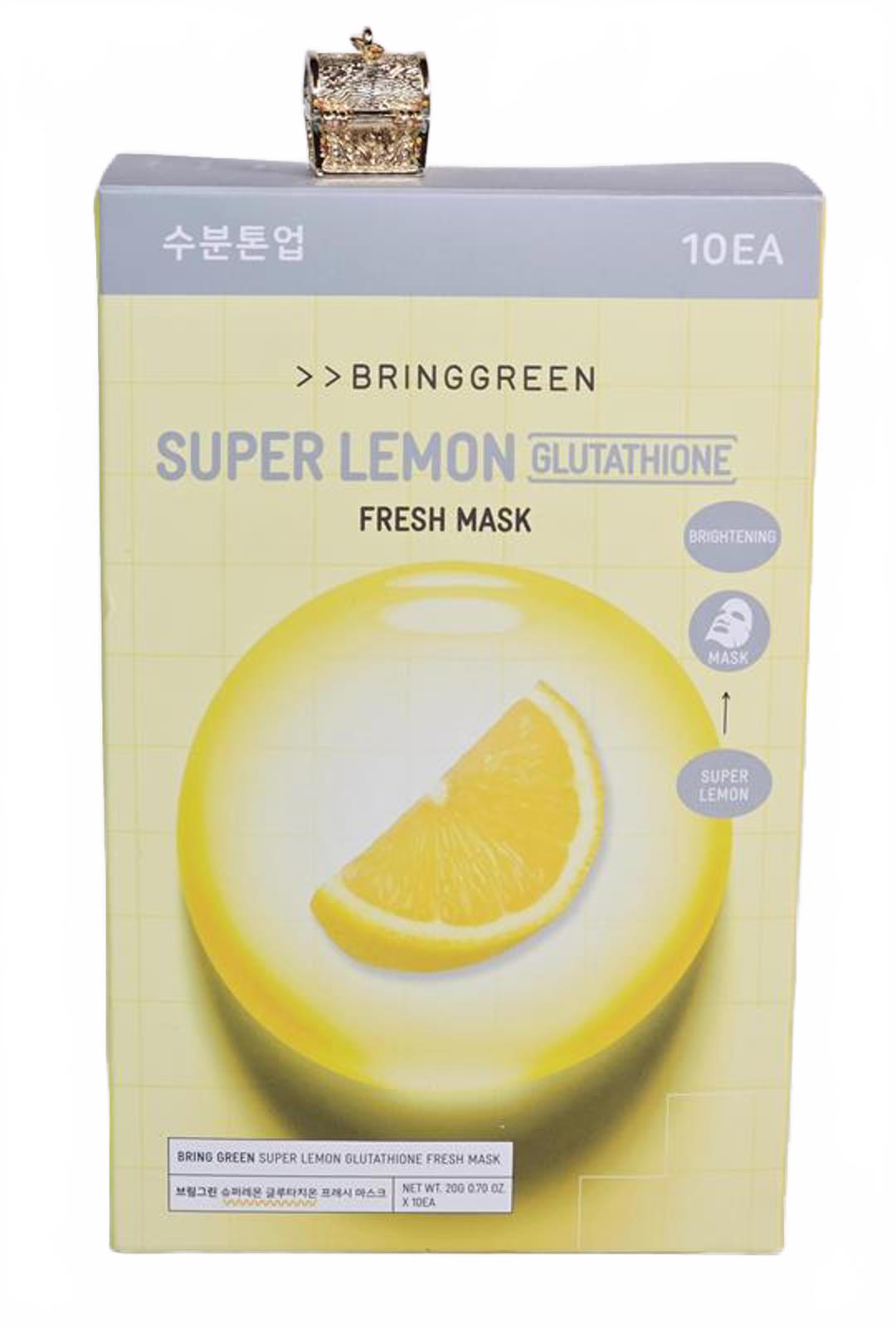 🍋 Bring Green Super Lemon Glutathione Fresh Mask – 10 Pack