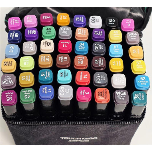 Touch Migo 48-Piece Dual Tip Alcohol Art Marker Set