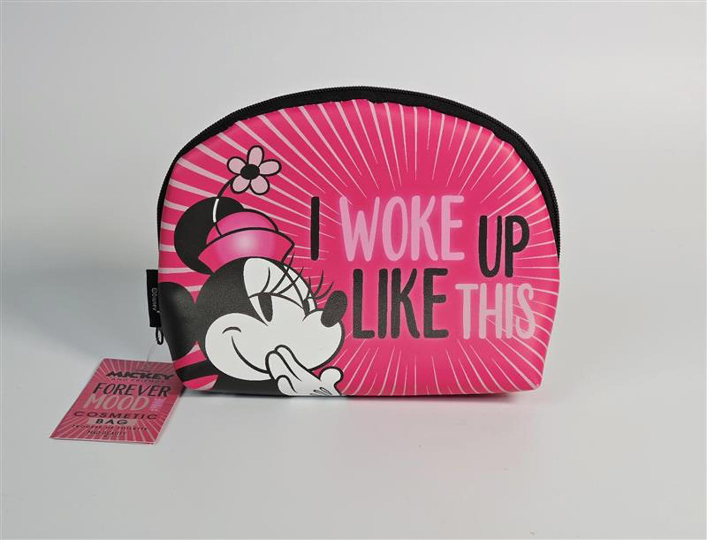 💖 Disney Minnie Mouse “I Woke Up Like This” Cosmetic Bag – Hot Pink Edition