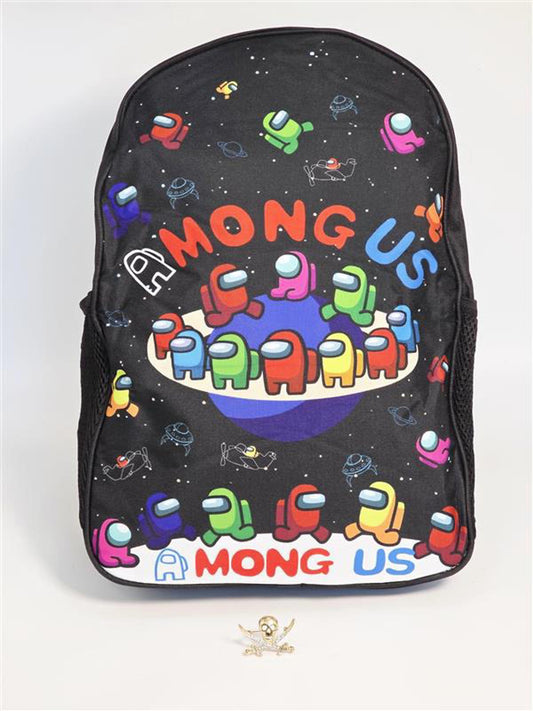 Among Us Backpack – Black/Multicolor – School/Travel Bag