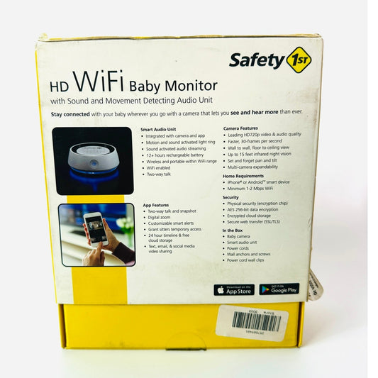 Safety 1st HD WiFi Video Baby Monitor With Sound Movement Audio Unit New