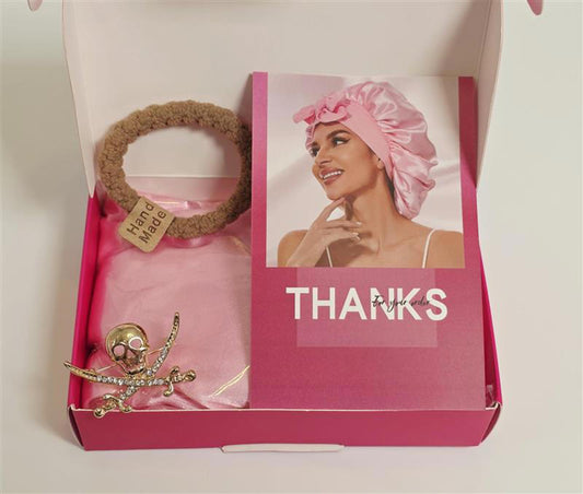 Falote Luxury Sweet Gift Set Satin Bonnet + Scrunchie New