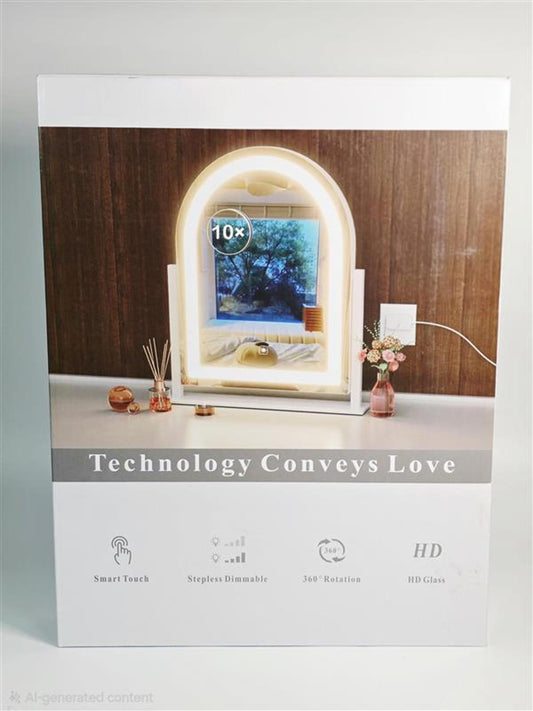 💡 Ginten Arched LED Makeup Mirror – Gold (10x Magnification)