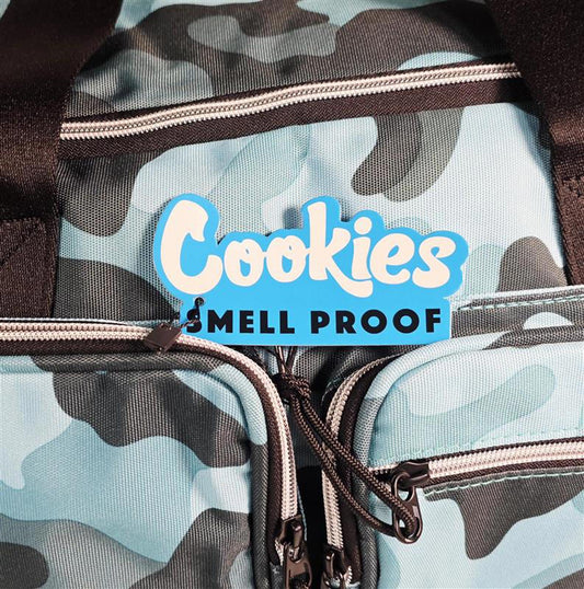 🎒 Cookies Smell Proof Duffle Bag – Blue Camo Edition