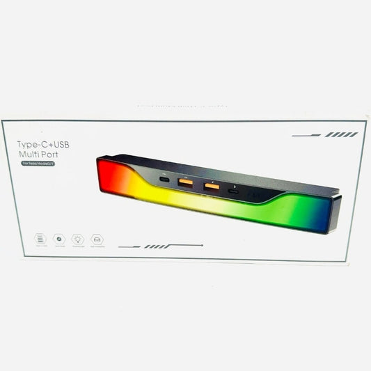 🚗 Type-C+USB Multi Port Hub For Tesla Model 3/Y RGB Light New
