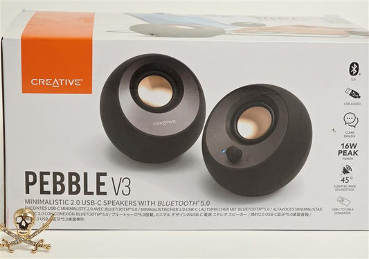 Creative Pebble V3 USB-C Bluetooth Speakers Open Box New