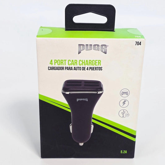 PUGS 4-Port Car Charger (5.2A Output)