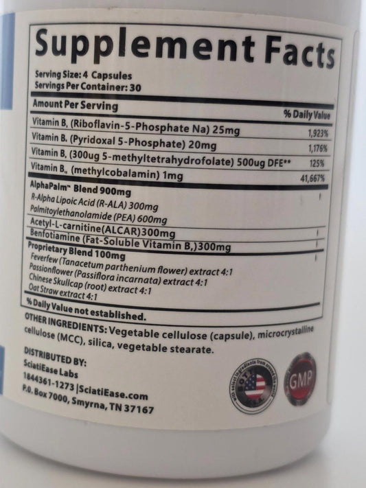 SciatiEase Sciatic Nerve Formula – Nerve Health u0026 Inflammation Support (120 Capsules)