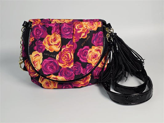 🌹 Betsey Johnson Rose Print Crossbody Bag – Magenta & Marigold Floral