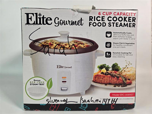 🍚 Elite Gourmet 6-Cup Rice Cooker & Food Steamer (Model ERC-006NST)