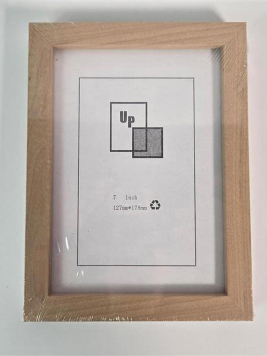 🖼️ 7-Inch Wooden Photo Frame Set – Natural Finish (10-Pack)