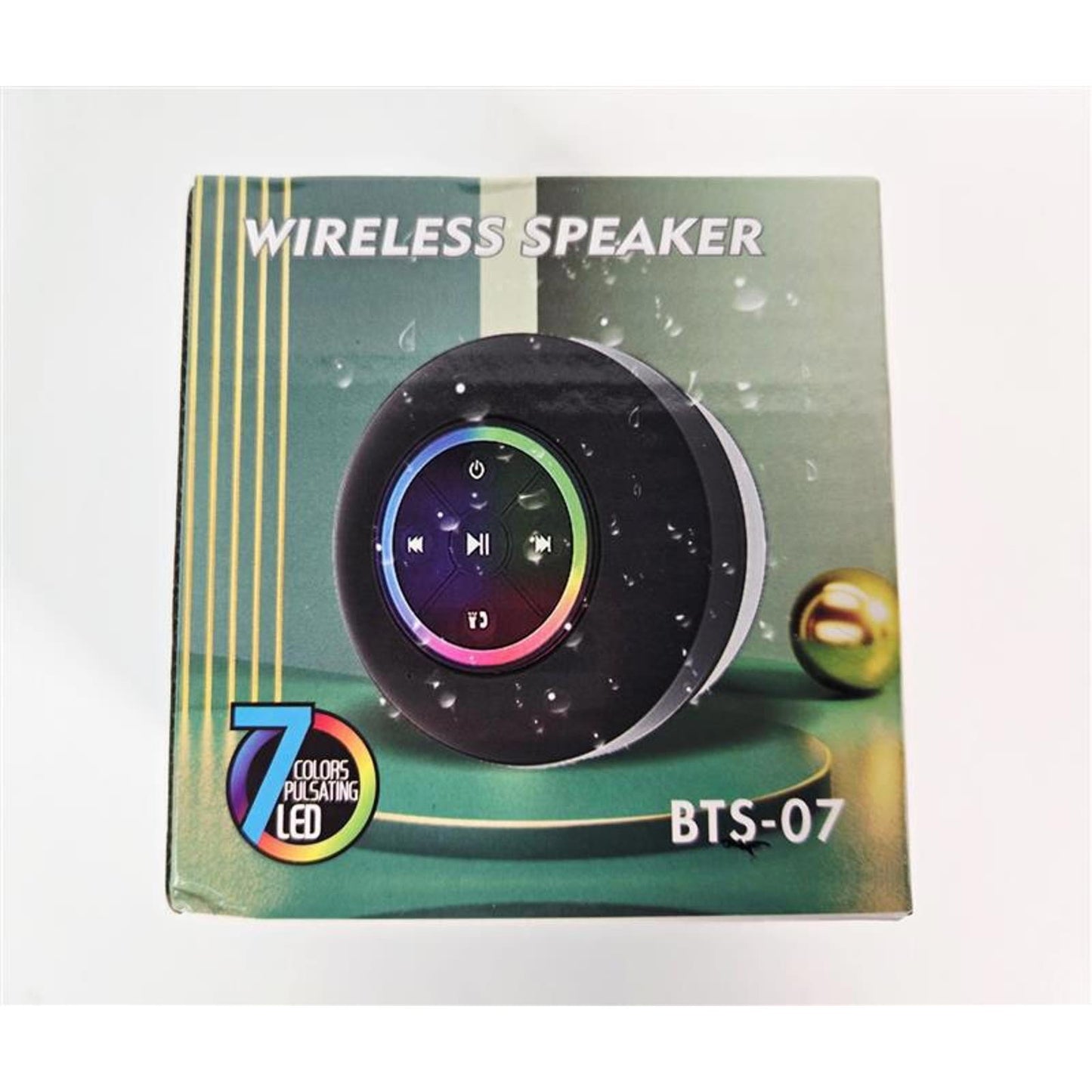 🔊 BTS-07 Wireless Speaker – 7-Color LED Light Show (Shower-Ready!)