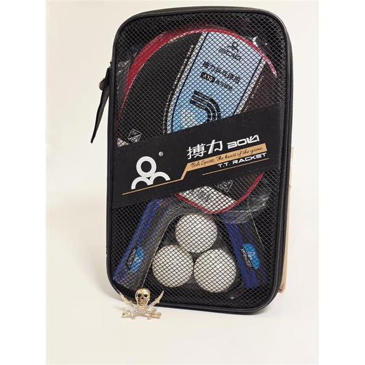 Table Tennis Paddle & Ball Set with Carrying Case New