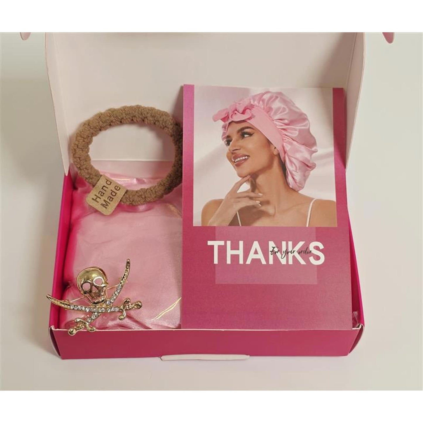 Falote Luxury Sweet Gift Set Satin Bonnet + Scrunchie New