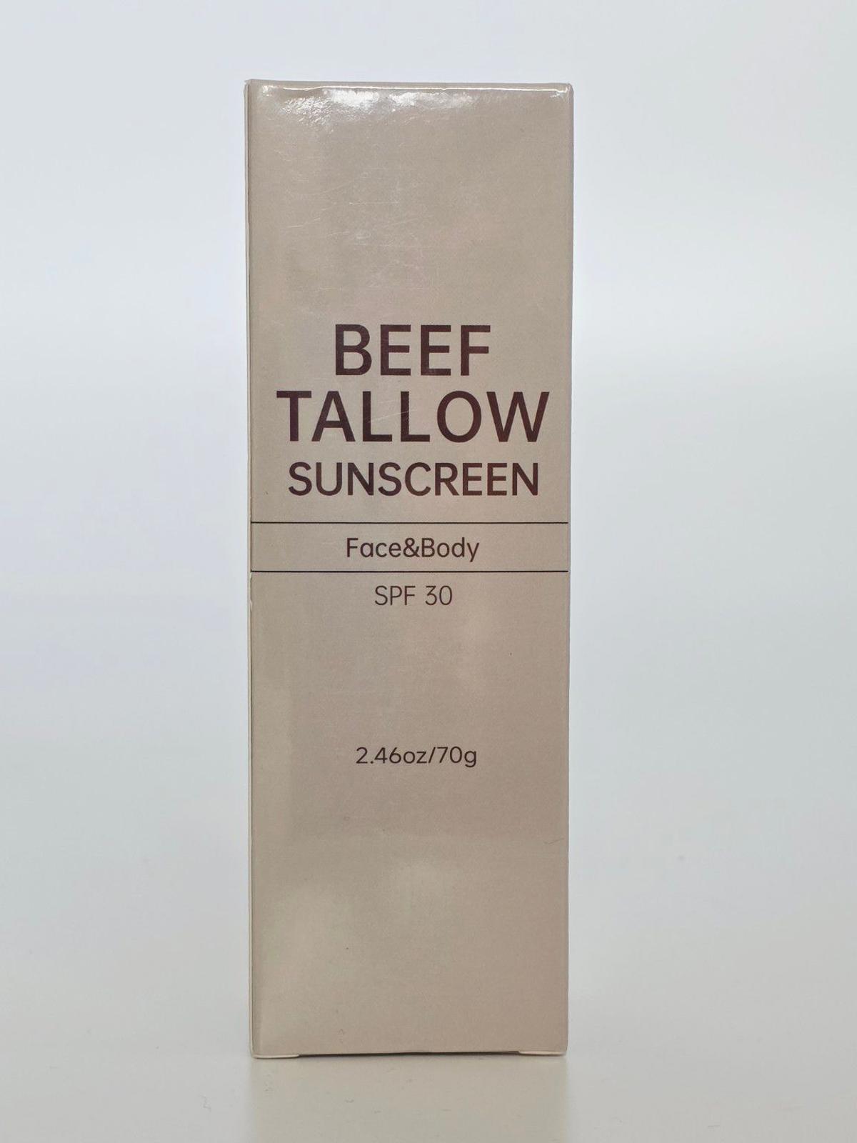 Beef Tallow Sunscreen – Natural Face u0026 Body Protection SPF 30 (2.46oz)