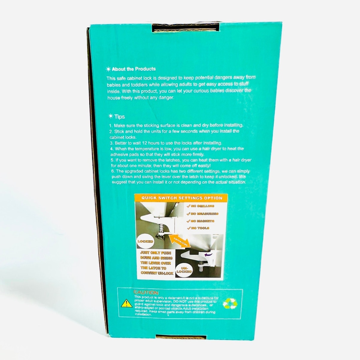 👶Baby Cabinet Locks 10-Pack White No Drill New