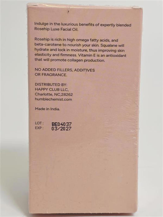 Humble Chemist Rosehip Luxe Facial Oil 60ml New Sealed