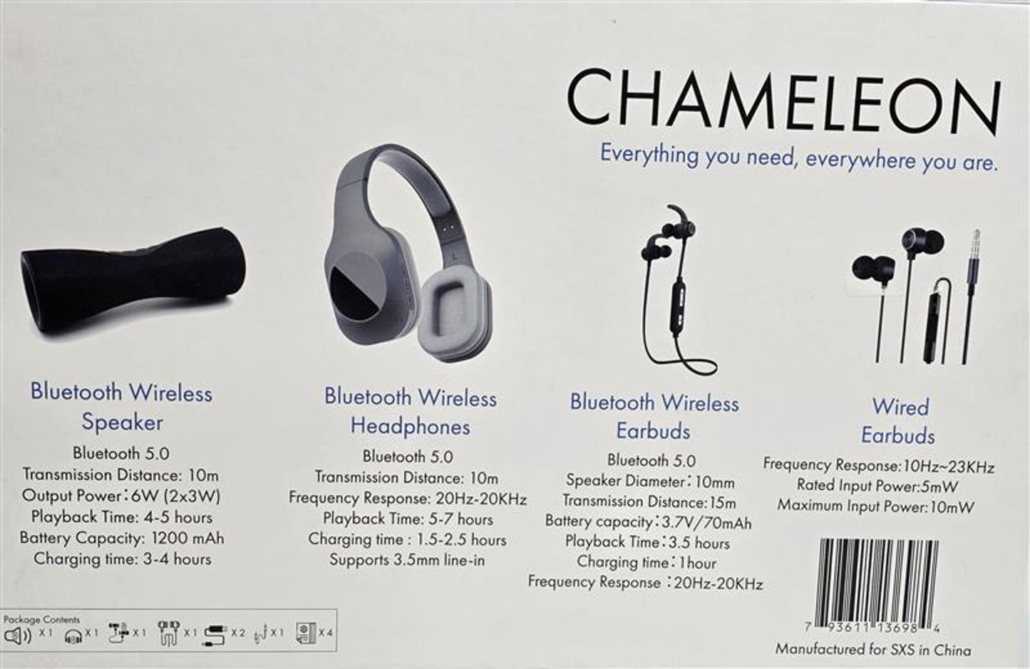 S·S Chameleon 4-in-1 Bluetooth Combo – Speaker & Headphones