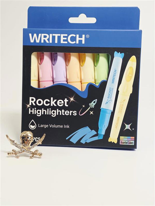 WriTech Rocket Highlighters 6 Pack Assorted Colors New