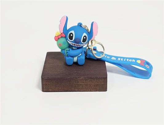 🌺 Disney Stitch Hugging Scrump Keychain