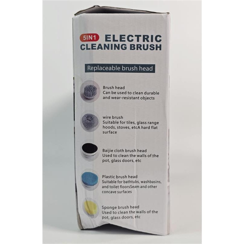 🧽⚡ 5-in-1 Electric Cleaning Brush 360° Spin Scrubber (Blue) Damaged Box