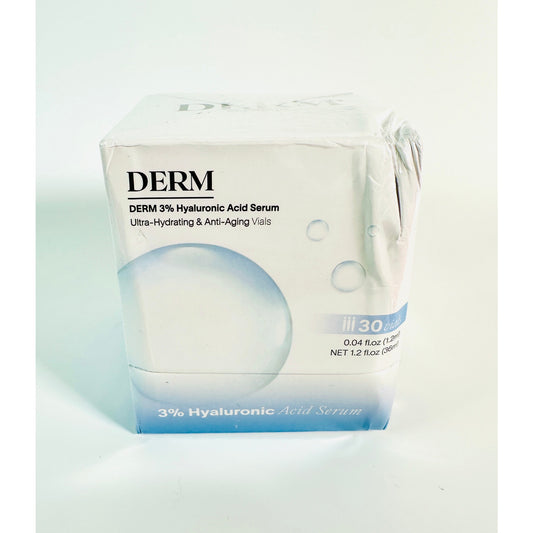 💧 DERM 3% Hyaluronic Acid Serum 30 Vials New