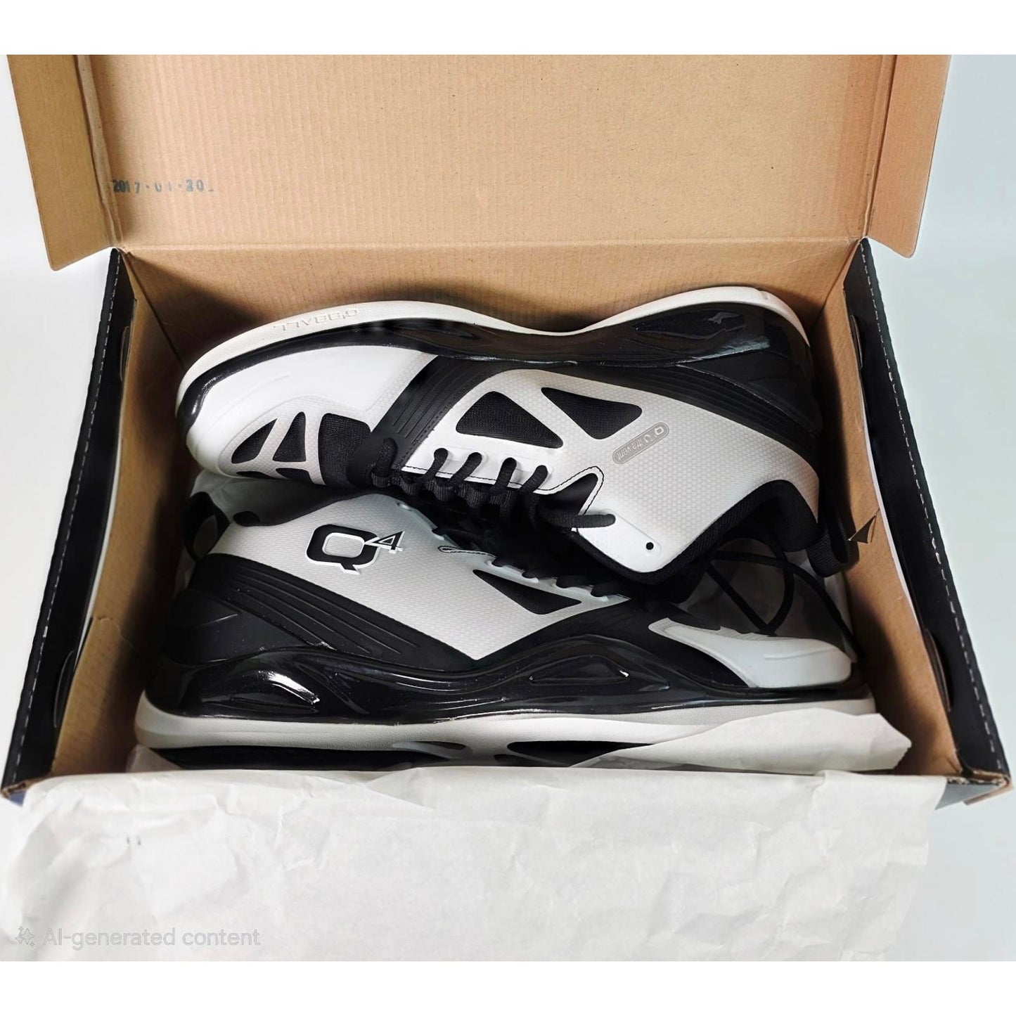 🏀 Q4 Sports Q4MB-006 “Bright White / Jet Black” Basketball Shoes – Size 10.5