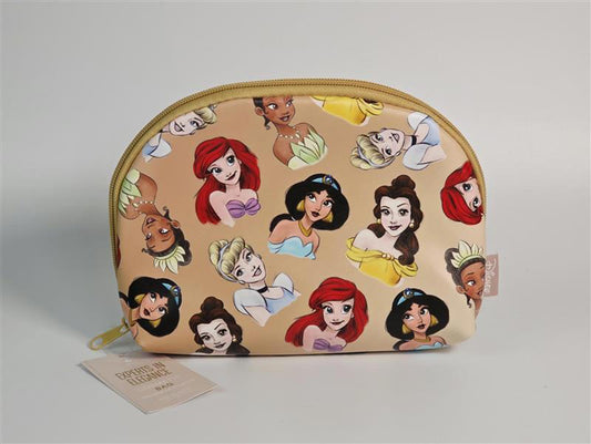 👑 Disney Princess Cosmetic Bag – Ariel, Jasmine, Belle, Tiana & More