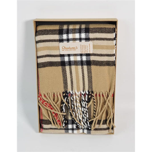 🧣🤎 Shadana’s Collection Plaid Scarf Wrap (80×200cm) New In Box