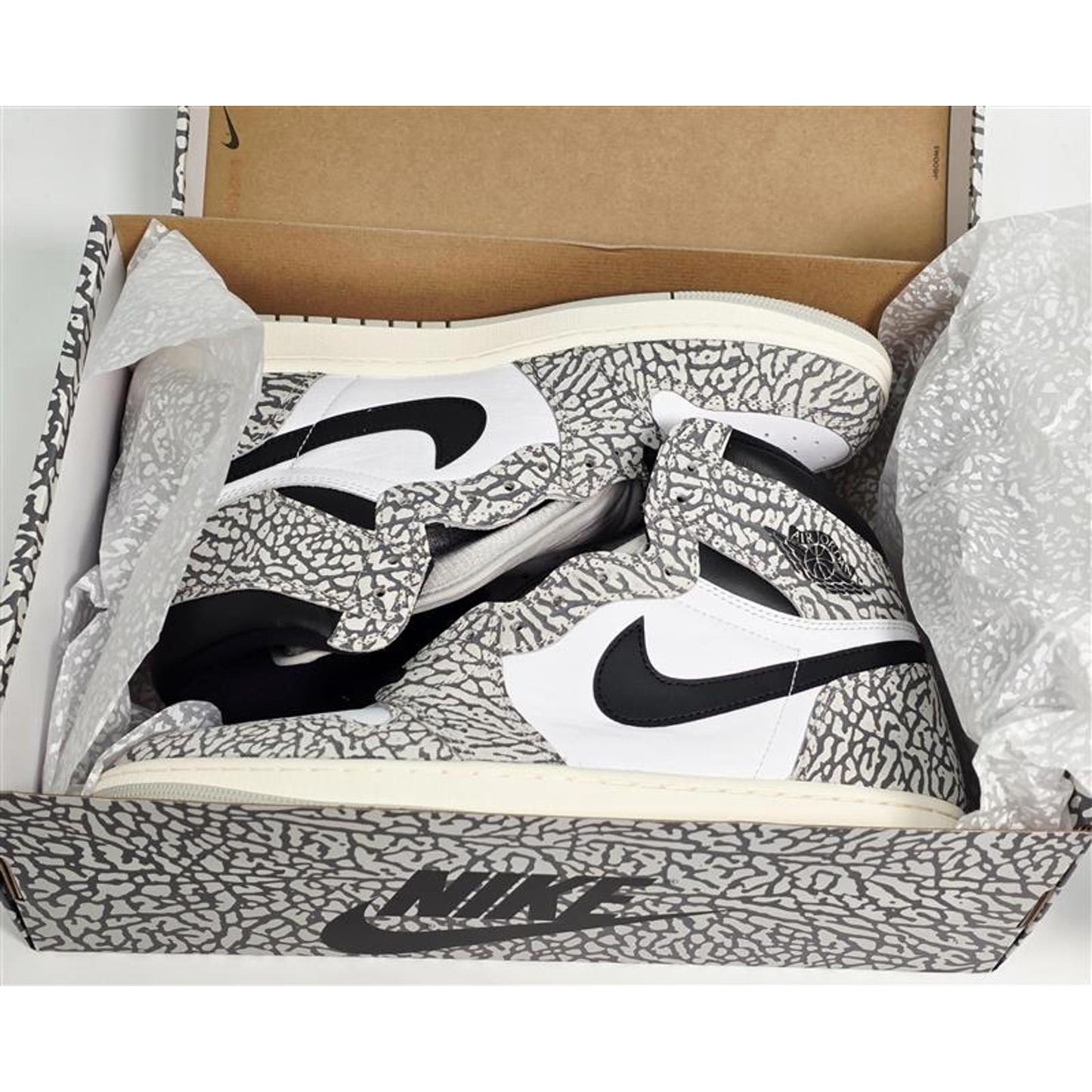 Nike Air Jordan 1 Retro High OG White Cement – Size 12.5 (POIZON Verified)