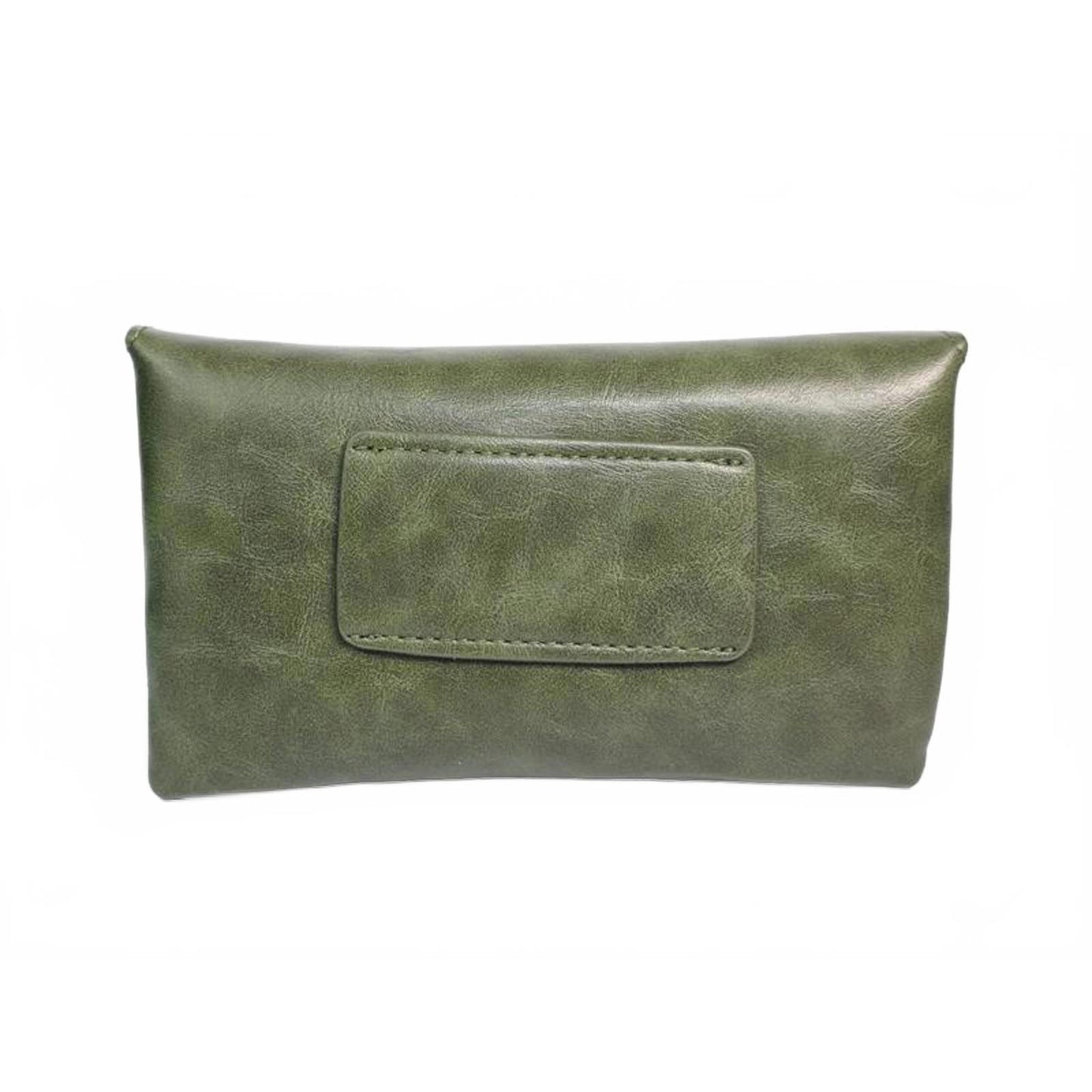 🫒 Olive Green Faux Leather Belt Bag & Clutch Set