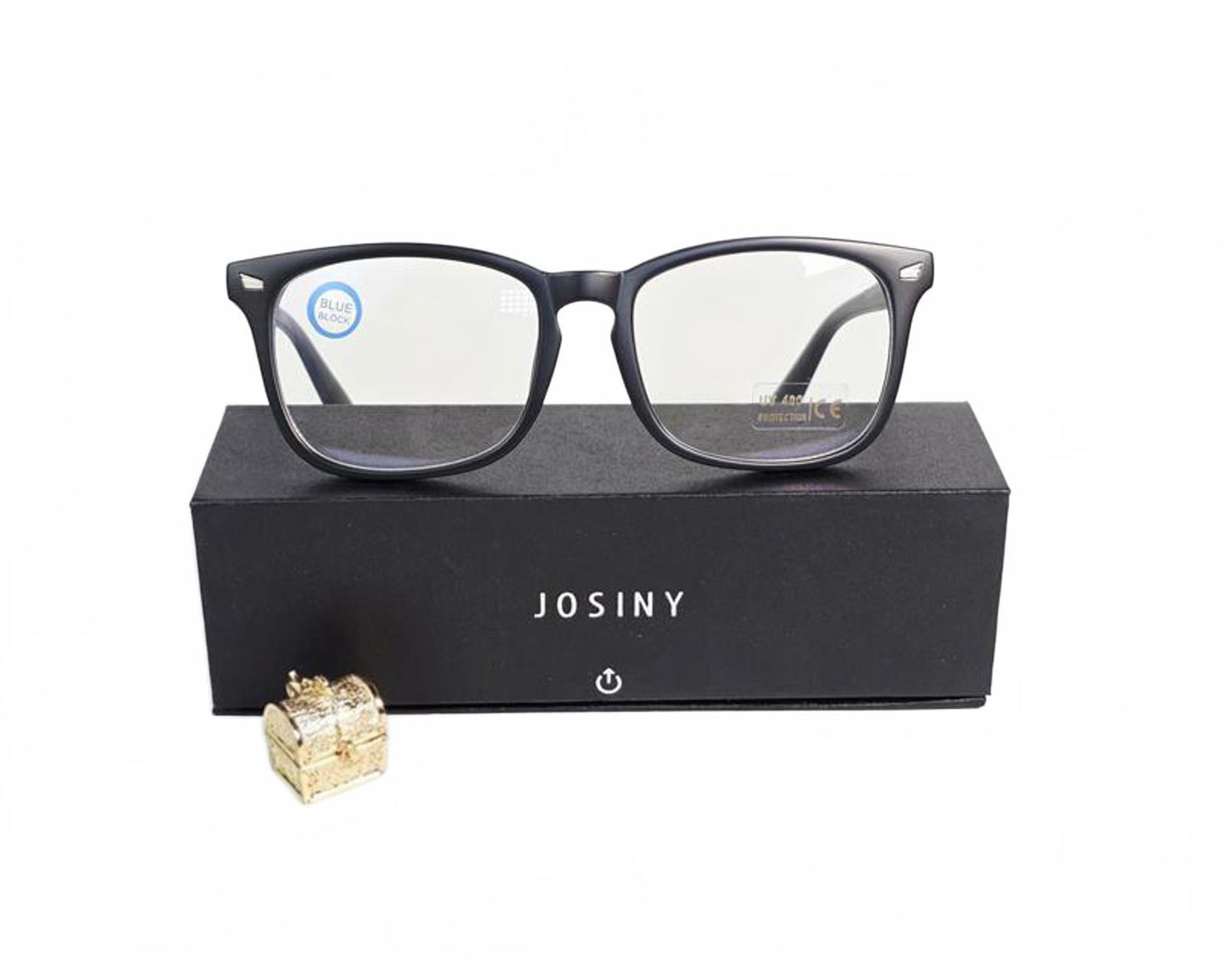 👓 Josiny Blue Light Blocking Glasses – Matte Black Frame (UV400 Protection)