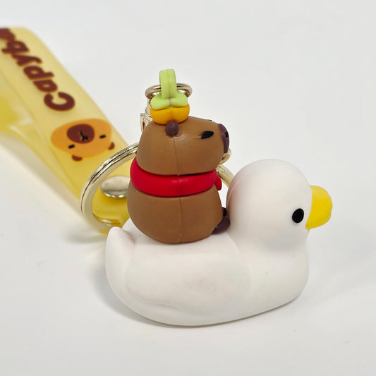 Capybara & Duck Keychain Charm
